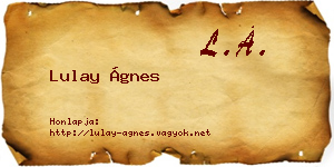 Lulay Ágnes névjegykártya